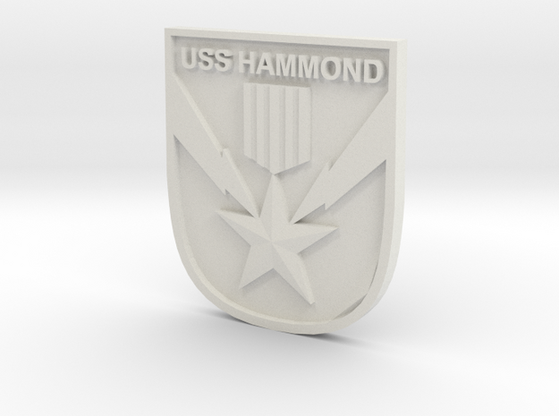 USS Hammond Logo in White Natural Versatile Plastic