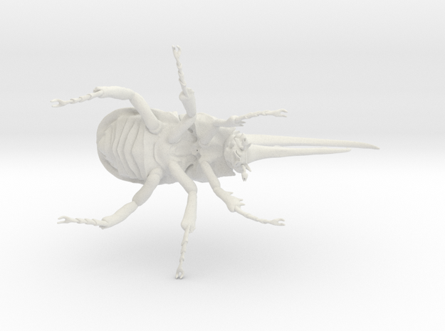 Herculesbeetle10scaled Fixed Hollow .6mmhole in White Natural Versatile Plastic