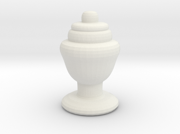 Chess Piece Rhino Rook in White Natural Versatile Plastic