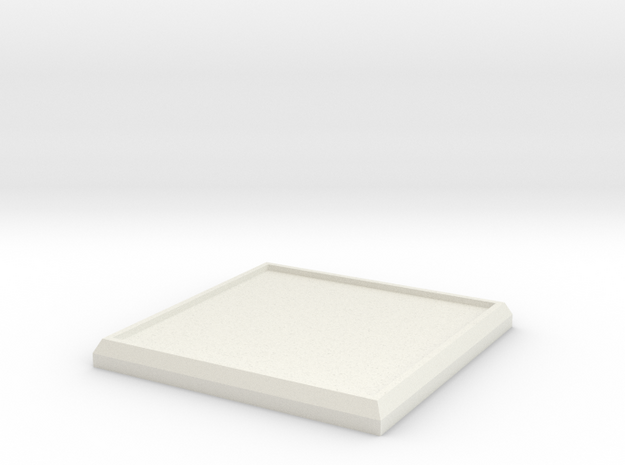 Square Model Base 35mm in White Natural Versatile Plastic