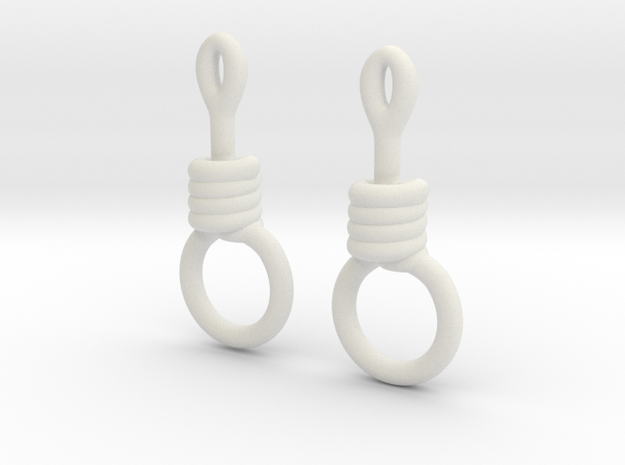 Noose Earrings in White Natural Versatile Plastic
