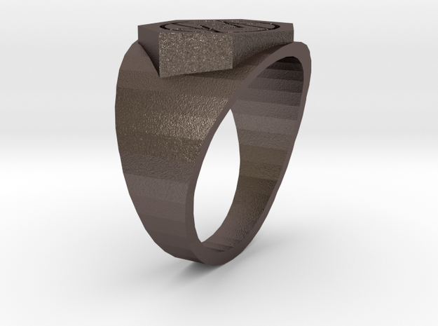 Deathless Ring in Polished Bronzed Silver Steel