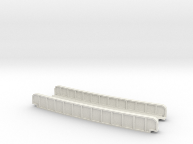 CURVED 490mm 13° SINGLE TRACK VIADUCT in White Natural Versatile Plastic