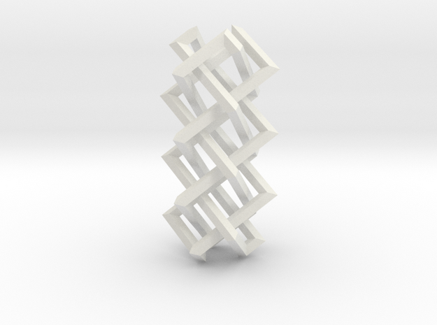 Right-angled Braidwork II (loose variant) in White Natural Versatile Plastic