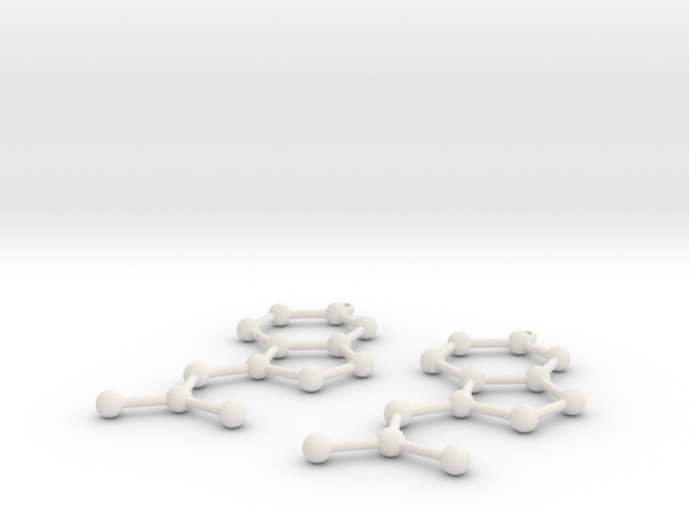 Tryptophan Earings in White Natural Versatile Plastic