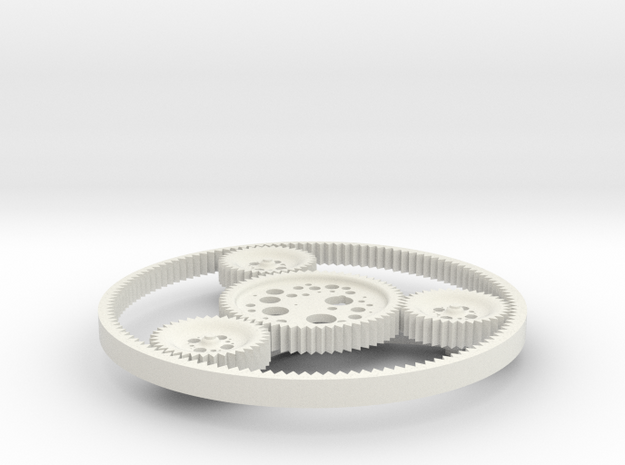 Orbit Gears in White Natural Versatile Plastic