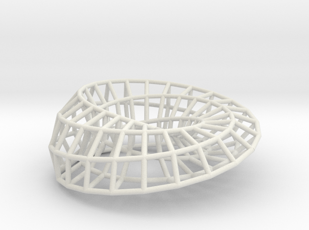 Moebius Ellipse | Napkin Ring in White Natural Versatile Plastic
