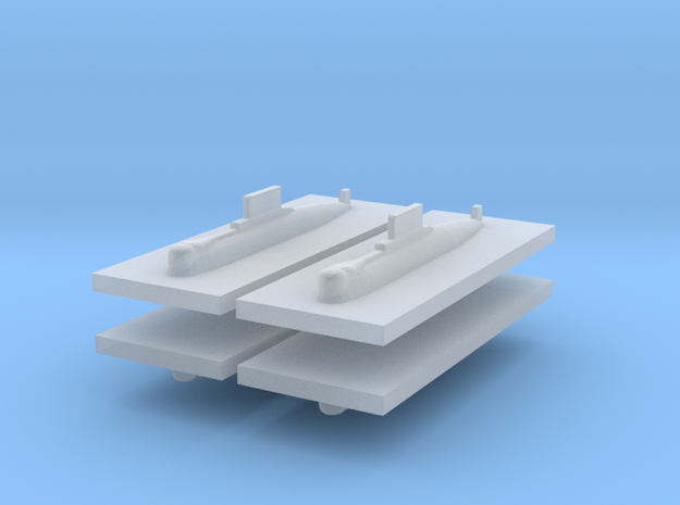HDW 209/1200 Submarine 1:2400 x4 in Tan Fine Detail Plastic