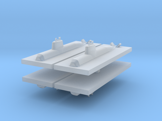 HDW 212 Submarine 1:3000 x4 in Tan Fine Detail Plastic