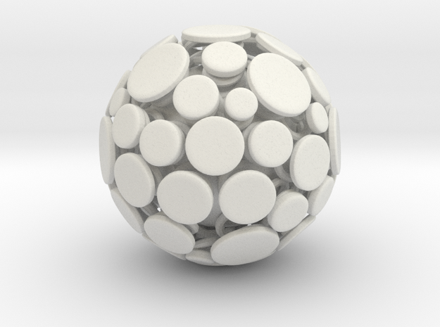 Patched Ball in White Natural Versatile Plastic