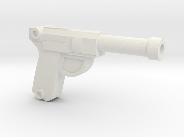 Luger Pistol in White Natural Versatile Plastic