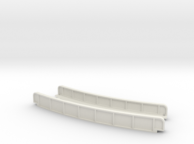 CURVED 220mm 30° SINGLE TRACK VIADUCT in White Natural Versatile Plastic