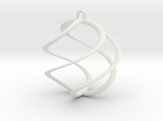 Spiral Pendant 1 in White Natural Versatile Plastic