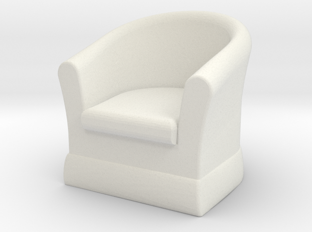 1:24 Club Chair in White Natural Versatile Plastic