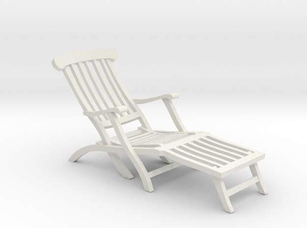 1:24 Titanic Deck Chair in White Natural Versatile Plastic