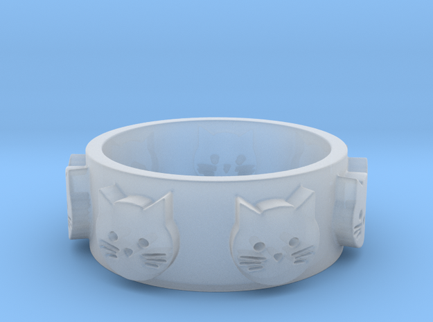 Ring of Seven Cats Ring Size 6.5 in Tan Fine Detail Plastic