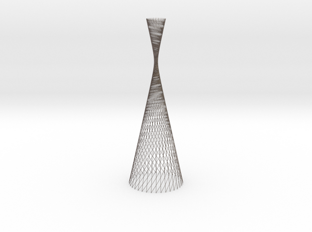 Light Forms | hyperboloid 36 twist 165 in Polished Bronzed Silver Steel