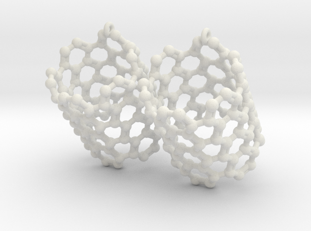 Earrings (Pair)- Molecule- Carbon Nanotube in White Natural Versatile Plastic