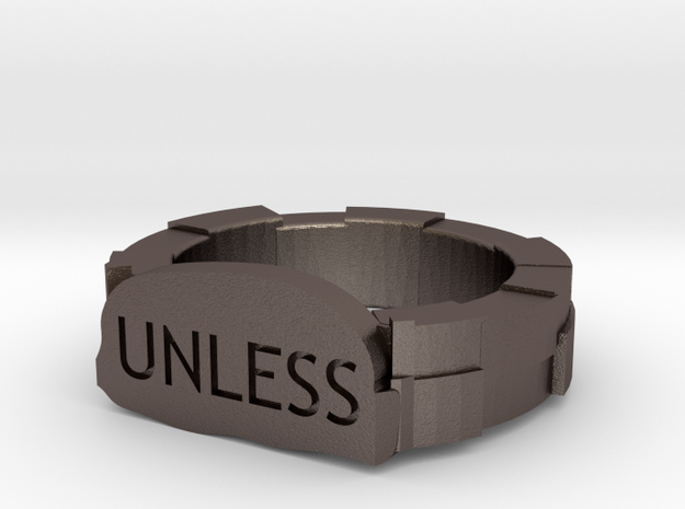 unless ring size 8 5 in Polished Bronzed Silver Steel