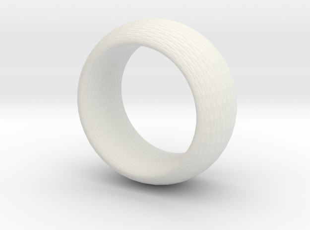 sinoid ring hexagon textured in White Natural Versatile Plastic