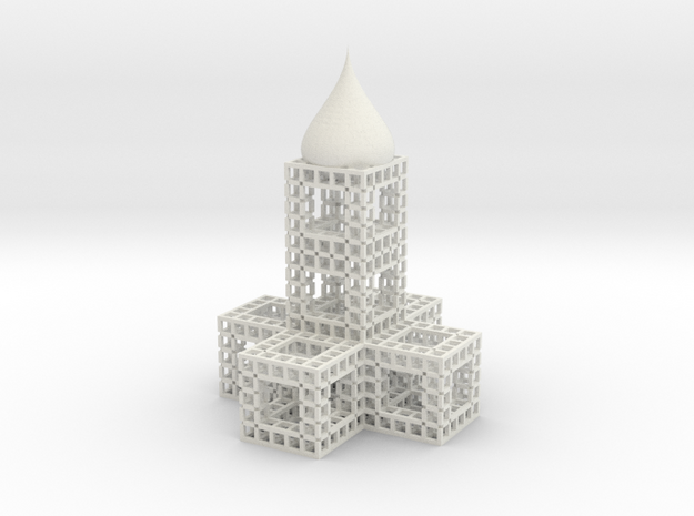 fractaltower in White Natural Versatile Plastic