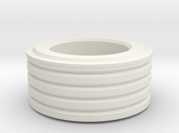 Grooved Ring (large) in White Natural Versatile Plastic
