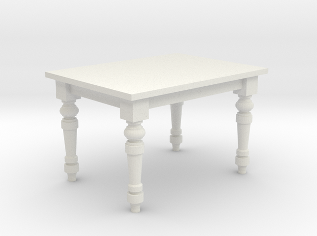 1:24 Farmhouse Dining Table in White Natural Versatile Plastic