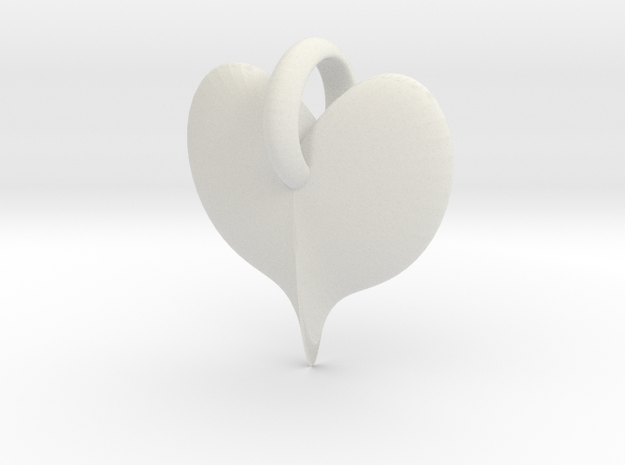 ringedheartCharm in White Natural Versatile Plastic