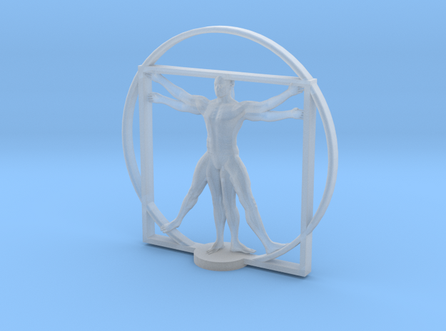 Vitruvian cyborg 2 inches tall in Tan Fine Detail Plastic