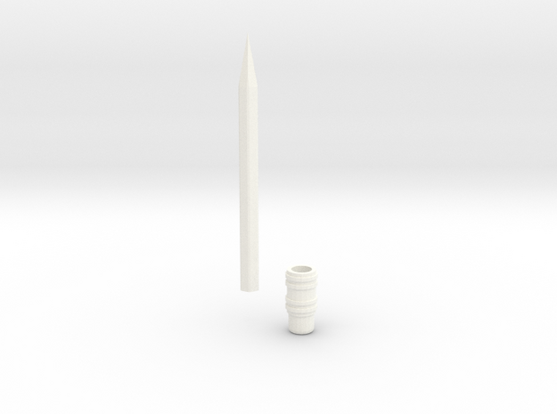 G2P-004c - BA Sword in White Processed Versatile Plastic
