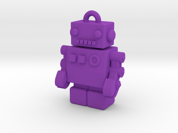 Gold USB Robot Drive, "Bling Bob" in Purple Processed Versatile Plastic