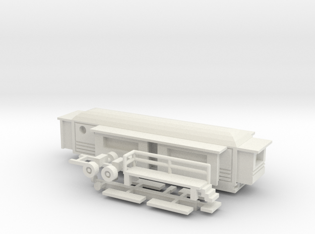 Wohnwagen rundes Dach  1:160 (n scale) - Ver. 2 in White Natural Versatile Plastic