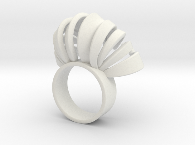 Nasu Ring Size 6 in White Natural Versatile Plastic