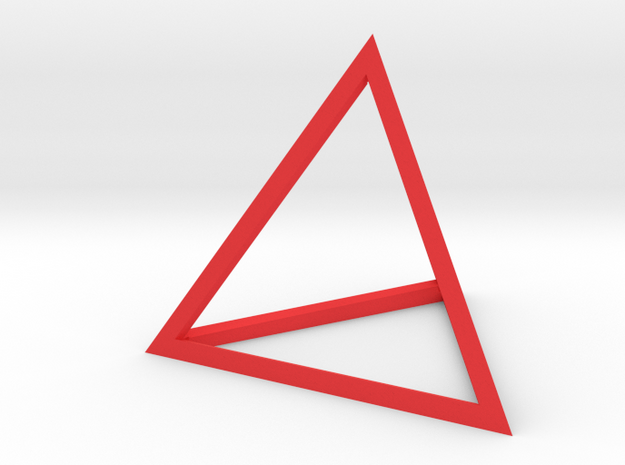 Tetrahedron in Red Processed Versatile Plastic