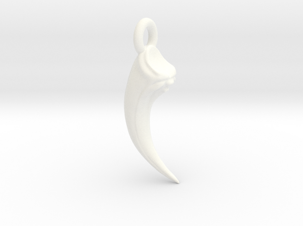 Talon Earing/Pendant in White Processed Versatile Plastic