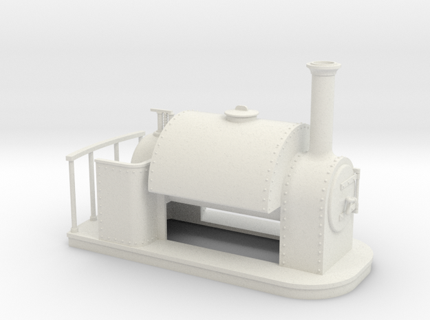 On16.5 old style small saddle tank  in White Natural Versatile Plastic