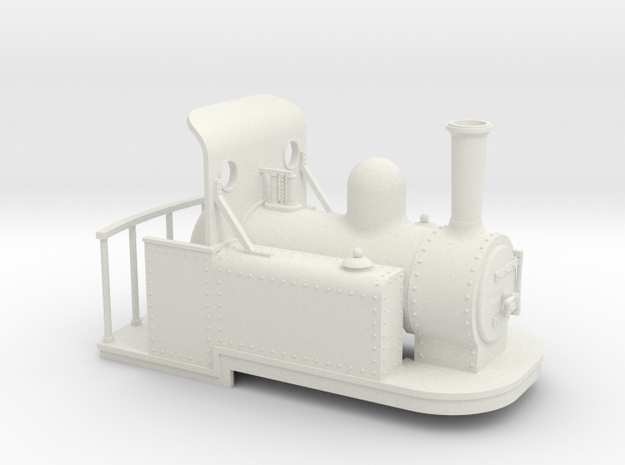 On16.5 Spooner style tank quarry loco weatherboard in White Natural Versatile Plastic