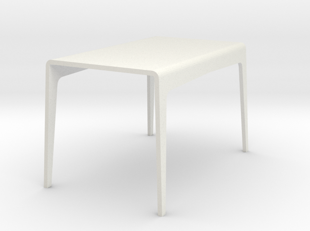 1:24 Bent table in White Natural Versatile Plastic