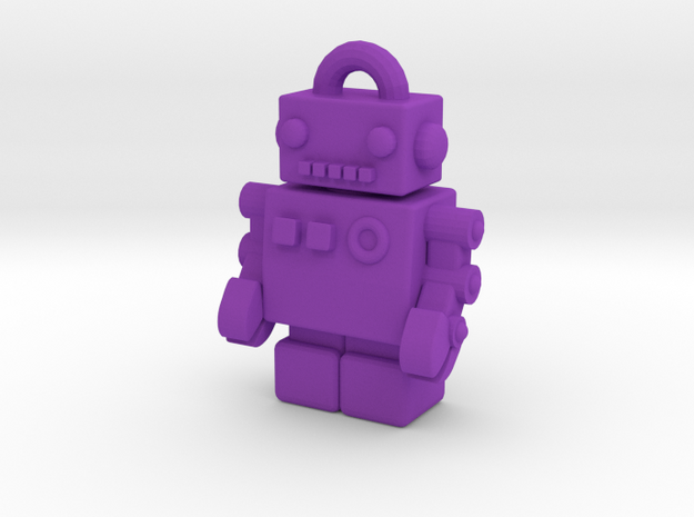 "Bling Bob" Gold Pendant Robot in Purple Processed Versatile Plastic
