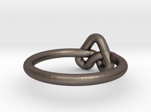 Love Knot-sz16 in Polished Bronzed Silver Steel