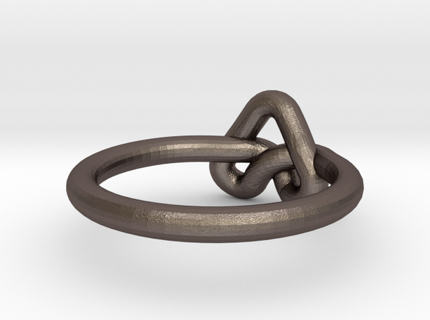 Love Knot-sz15 in Polished Bronzed Silver Steel