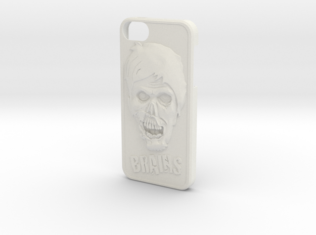 Zombie and Brains Iphone 5 / 5S Case in White Natural Versatile Plastic
