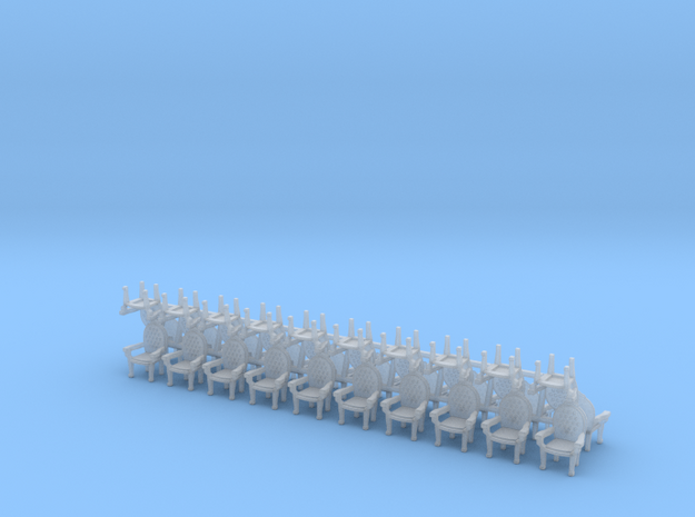HO Scale Parlor Chairs X30 (Higher detail) in Tan Fine Detail Plastic
