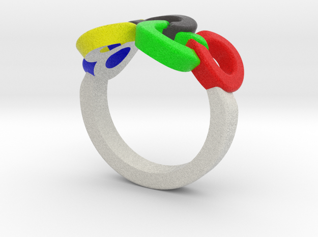 Olympic Ring-sz15 in Full Color Sandstone