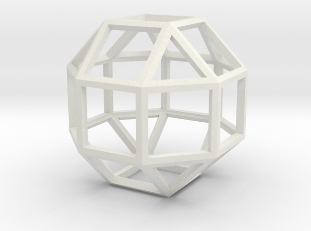 4" rhombicuboctahedron  in White Natural Versatile Plastic