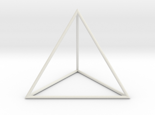 Tetrahedron 100mm in White Natural Versatile Plastic
