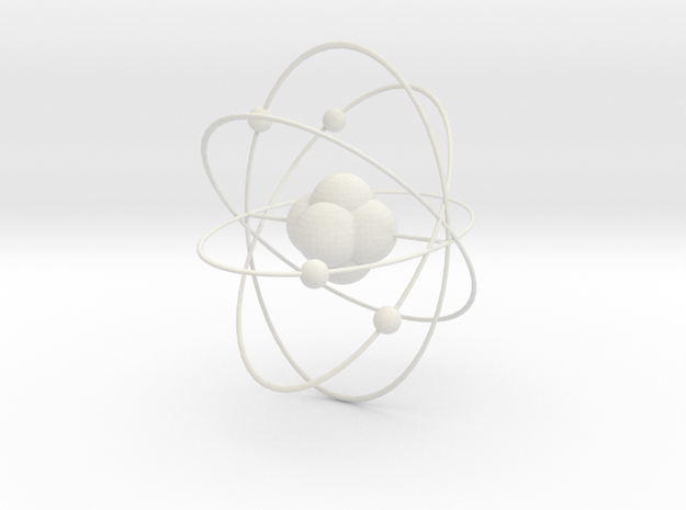 Atom planetary model in White Natural Versatile Plastic