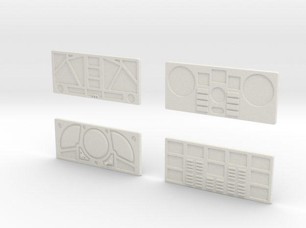 CP11 Flat Control Panels Design (28mm) in White Natural Versatile Plastic