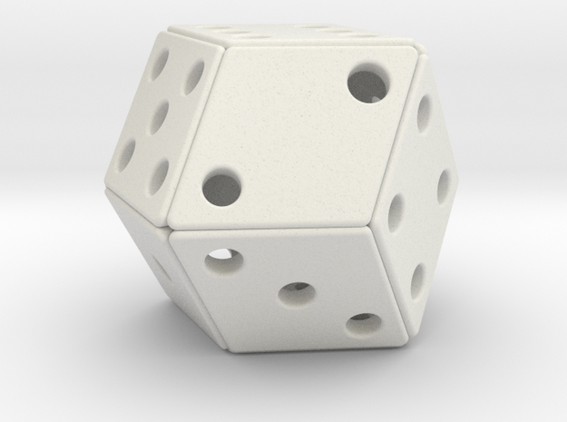 Rhombic Die #2 in White Natural Versatile Plastic