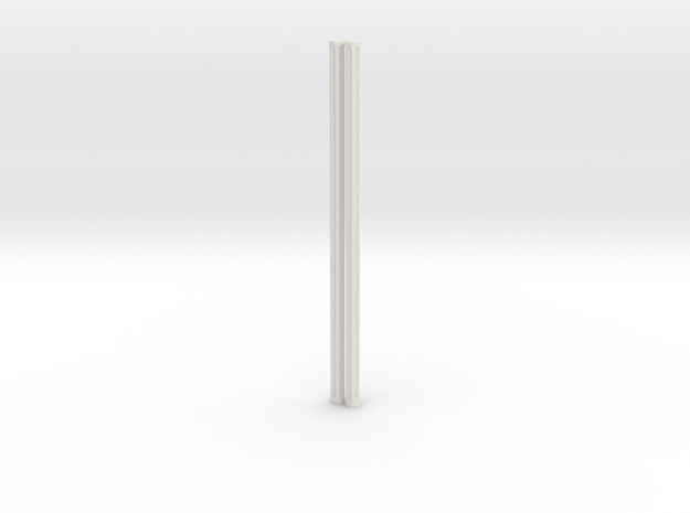 4mm Fluted Rod 99mm long X2 in White Natural Versatile Plastic